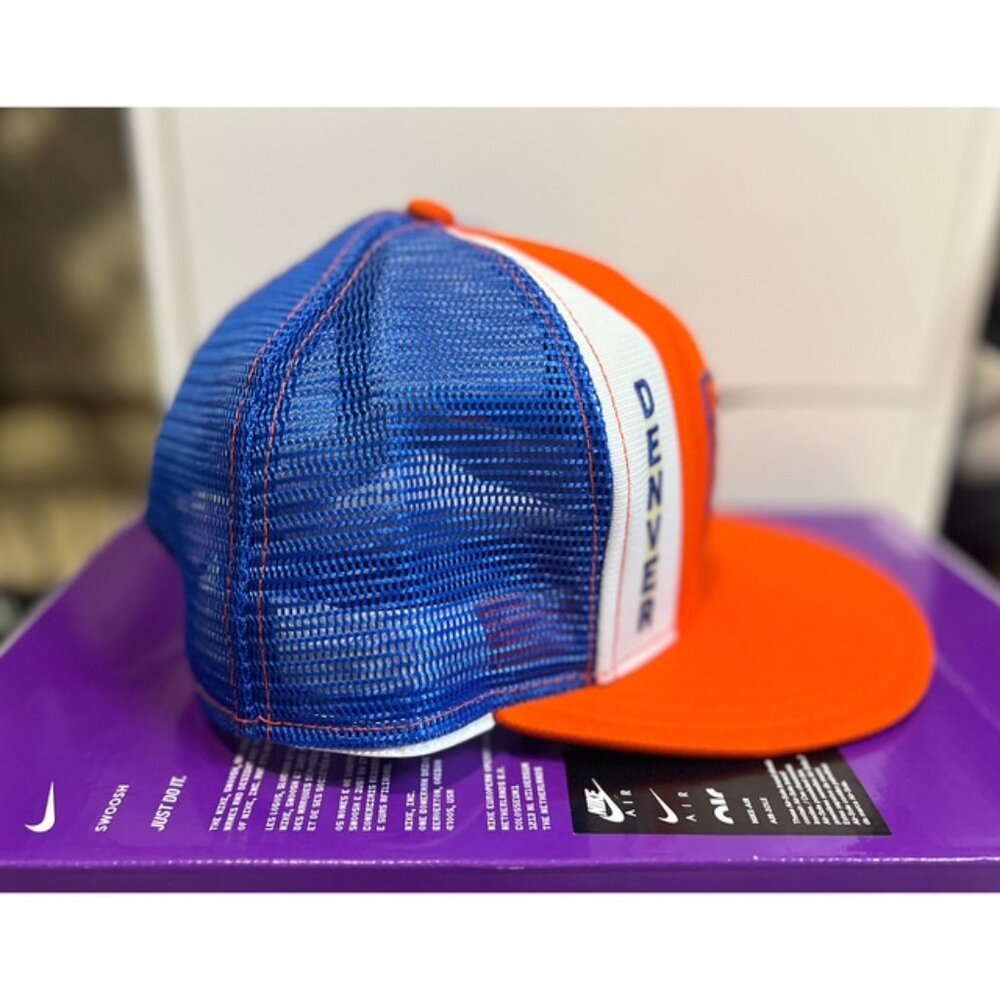Denver Broncos Vintage AJD Lucky Stripe Orange Blue Snapback Cap Hat OSFM VTG - Picture 5 of 10